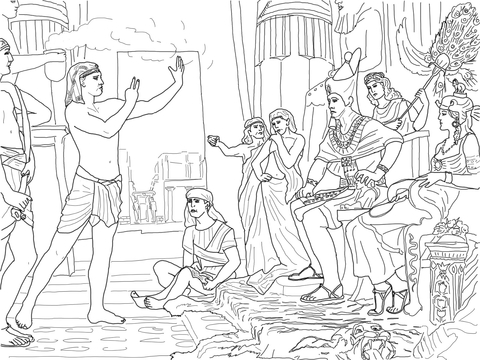 Joseph Interpreting The Pharaoh'S Dream Coloring Page